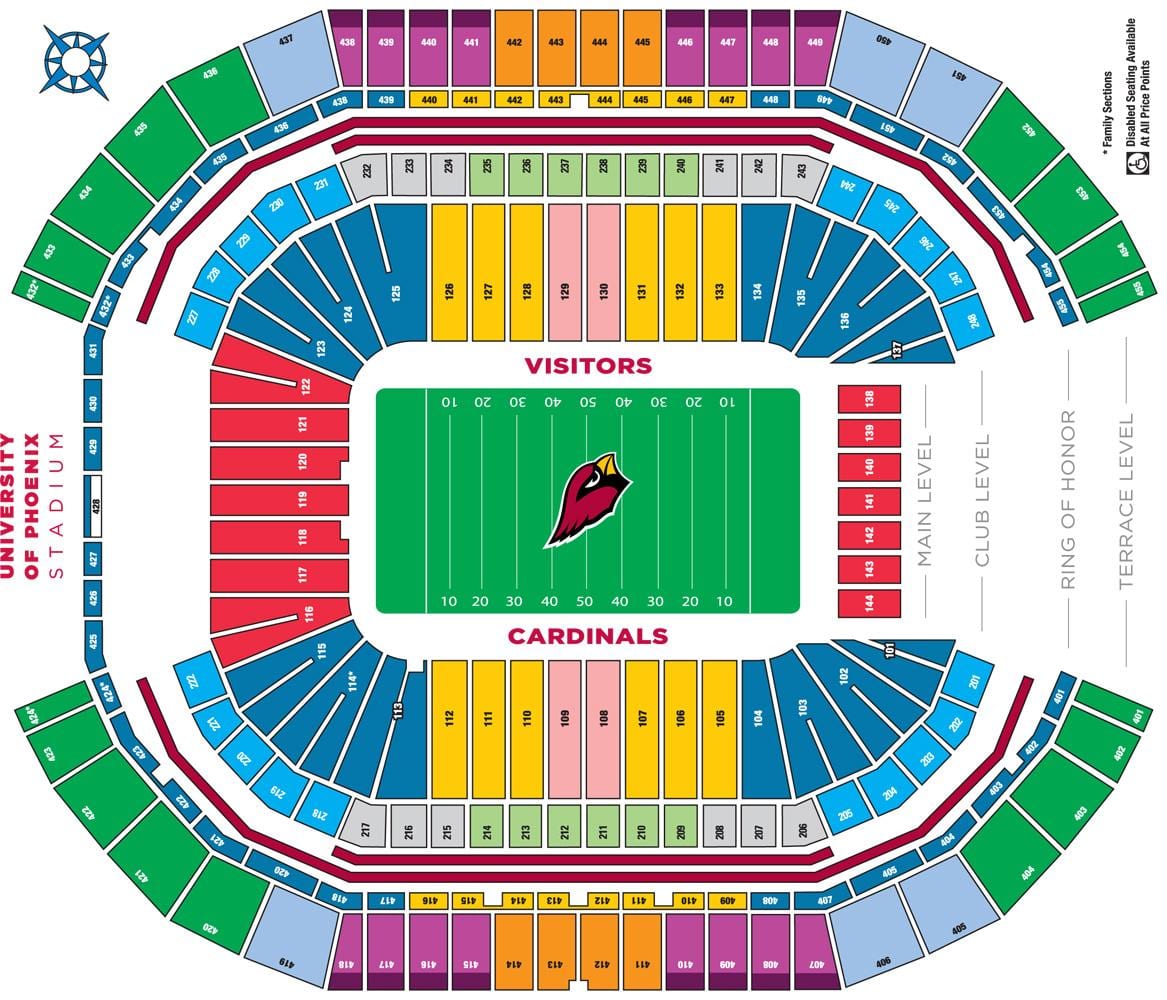 az Cardinals นแผนที่สนามกีฬา