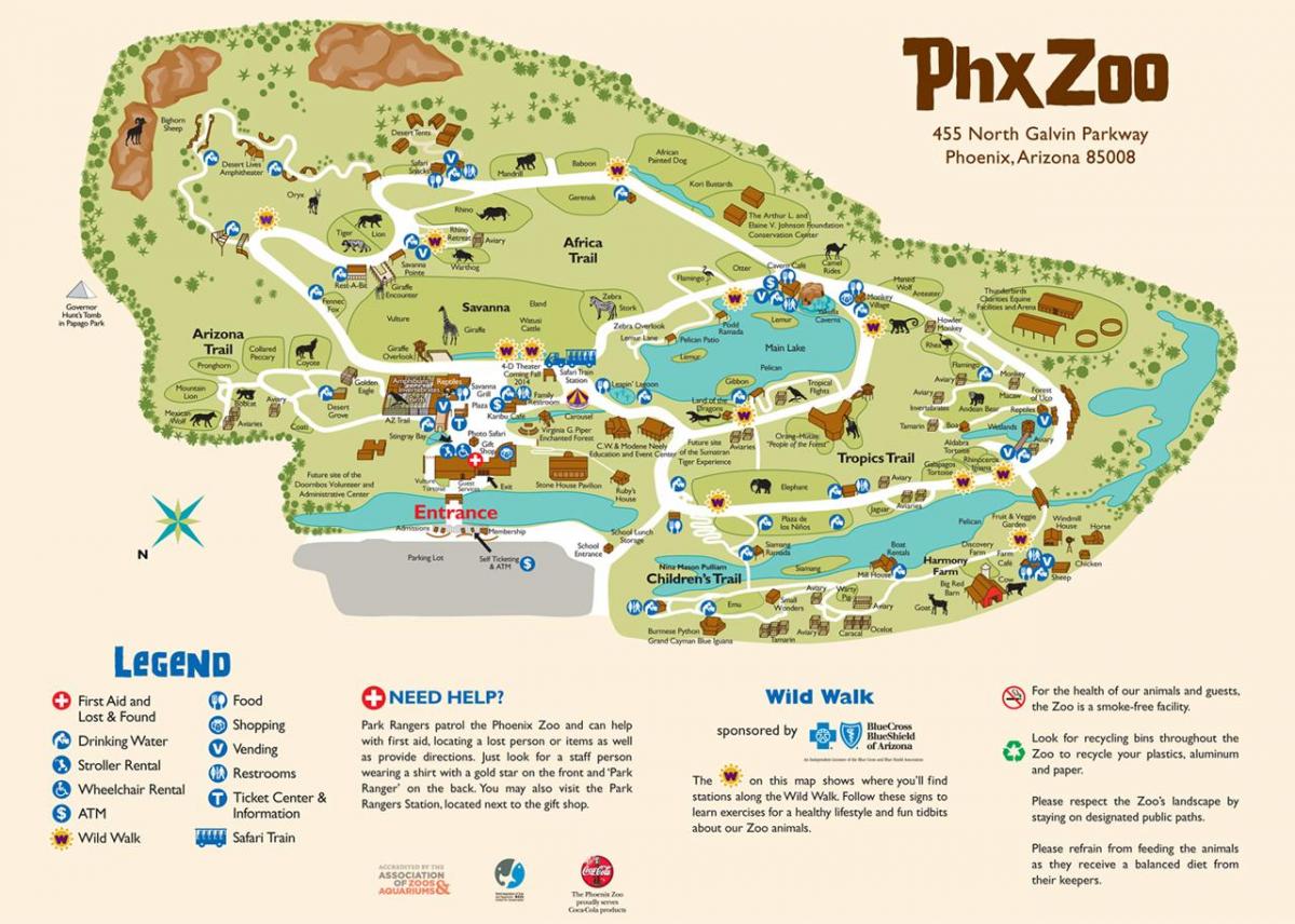 แผนที่ของฟีนิกซ์สวนสัตว์
