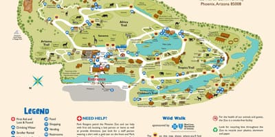 แผนที่ของฟีนิกซ์สวนสัตว์