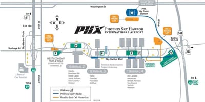 Skyharbor นแผนที่สนามบิน